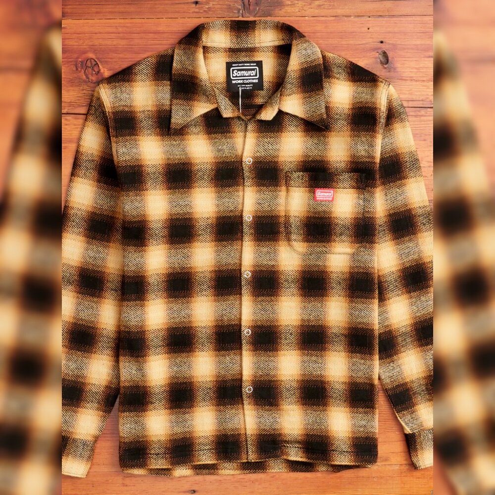 Samurai Ombre Open Collar Shirt Flannel